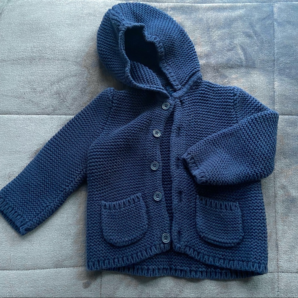 Baby Gap Navy cardigan hooded Sweater 18- 24M